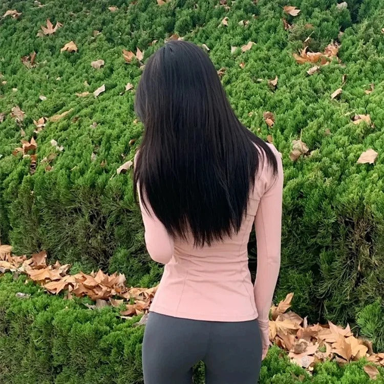 Women’s Full-Zip Stand Collar Performance Jacket | Yoga, Running & Fitness