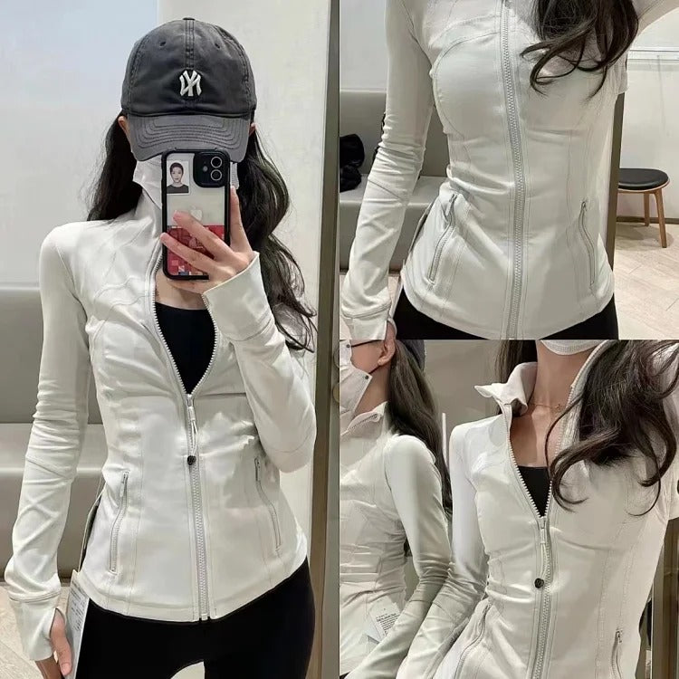 Women’s Full-Zip Stand Collar Performance Jacket | Yoga, Running & Fitness