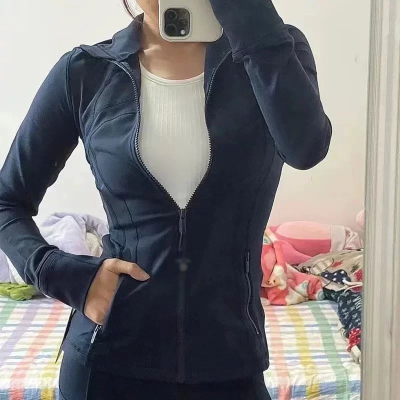 Women’s Full-Zip Stand Collar Performance Jacket | Yoga, Running & Fitness