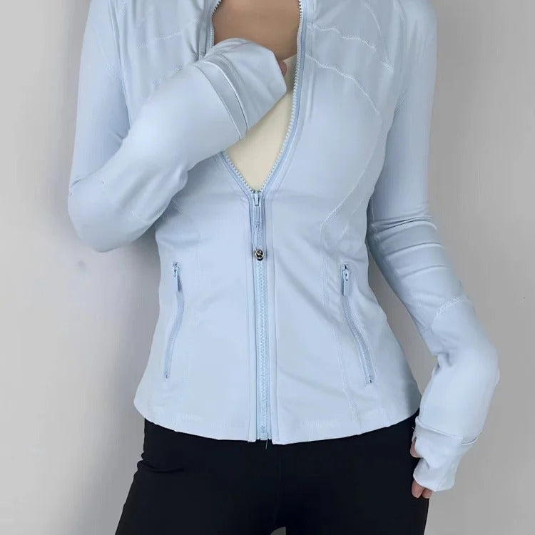 Women’s Full-Zip Stand Collar Performance Jacket | Yoga, Running & Fitness